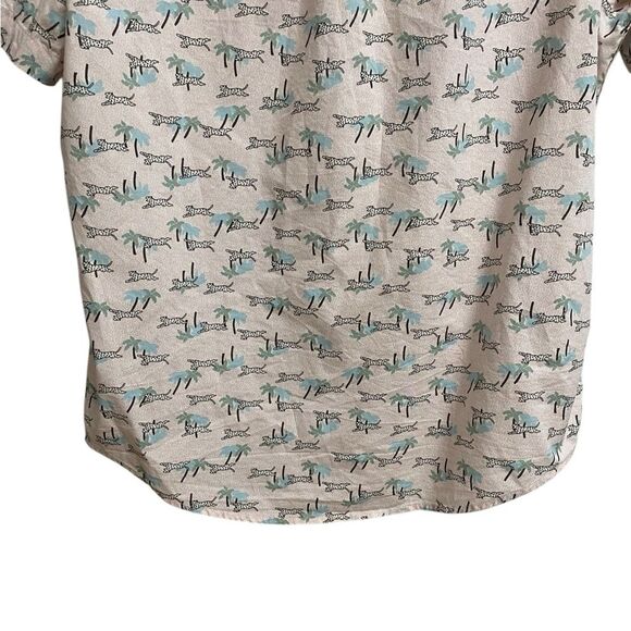 Original Penguin Animal Jungle Button Up Shirt Men's Size L Pink Preppy Summer - Picture 14 of 16